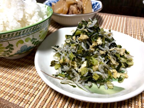 麺つゆで簡単❤️大根葉のじゃこ炒め